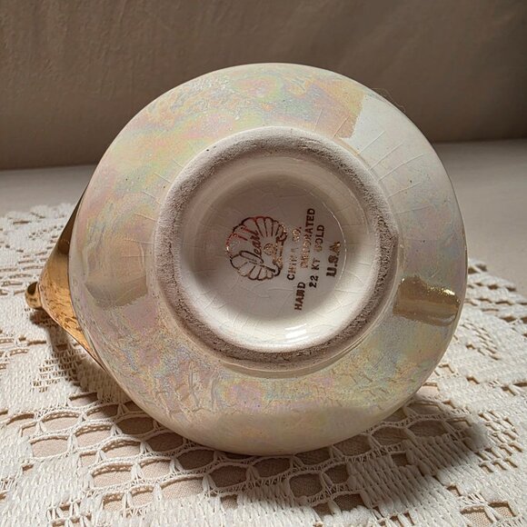 Vintage Fine China Tea Set With 22 K Gold Trim - Includes Teapot Creamer & Sugar - Picture 9 of 12